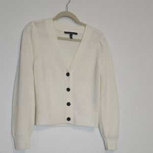 White House Black Market Cream Knit Cardigan